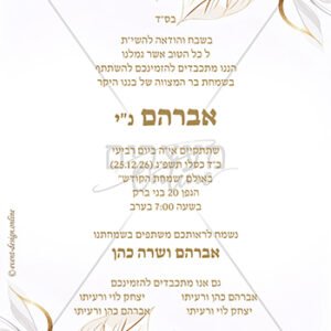 הזמנה לבר מצוה צד 2